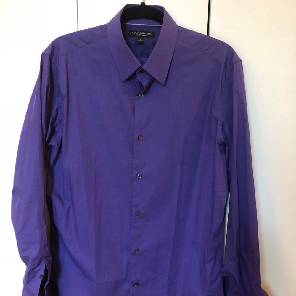 Banana Republic Dark Purple Stretch Slim Fit